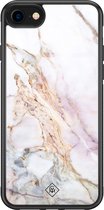 Casimoda® hoesje - Geschikt voor iPhone 8 - Parelmoer Marmer - Luxe Hard Case Zwart - Backcover telefoonhoesje - Multi