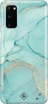 Casimoda® hoesje - Geschikt voor Samsung Galaxy S20 - Marmer mint groen - Zwart TPU Backcover - Marmer - Paars