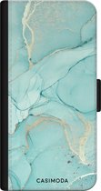 Casimoda® bookcase - Geschikt voor iPhone 11 - Hoesje met pasjeshouder - Marmer mint groen - Mint - Kunstleer