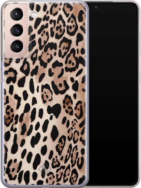 Casimoda® hoesje - Geschikt voor Samsung S21 Plus - Luipaard print bruin - Backcover - Siliconen/TPU - Bruin/beige