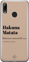 Casimoda® hoesje - Geschikt voor Huawei P Smart (2019) - Hakuna Matata - Siliconen/TPU - Soft Case - Bruin/beige - Tekst