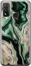 Casimoda® hoesje - Geschikt voor Huawei P Smart (2020) - Groen marmer / Marble - Siliconen/TPU - Soft Case - Groen - Marmer