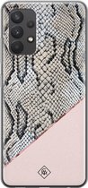 Casimoda® hoesje - Geschikt voor Samsung A32 4G - Snake Print - Backcover - Siliconen/TPU - Roze