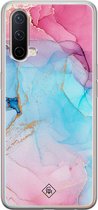 Casimoda® hoesje - Geschikt voor OnePlus Nord CE - Marmer blauw roze - TPU - Backcover - Multi - Marmer