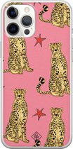 Casimoda® hoesje - Geschikt voor iPhone 12 Pro Max - The Pink Leopard - Siliconen/TPU telefoonhoesje - Backcover - Luipaardprint - Roze