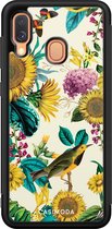 Casimoda® hoesje - Geschikt voor Samsung Galaxy A40 - Zonnebloemen / Bloemen - Zwart TPU Backcover - Bloemen - Geel