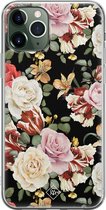 Casimoda® hoesje - Geschikt voor iPhone 11 Pro Max - Bloemen flowerpower - Siliconen/TPU telefoonhoesje - Backcover - Bloemen - Multi
