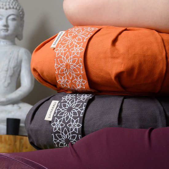 Samarali Meditatieset - Meditatiemat & meditatiekussen van biologisch katoen (GOTS-gecertificeerd), gevuld met boekweit en gerecyclede wolvezels van Samarali — afbeelding 4