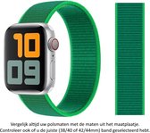 Groen Nylon Horloge Band geschikt voor Apple Watch 1, 2, 3, 4, 5, 6, 7, 8, SE & Nike+, 42mm, 44mm & 45mm "Mannenbreedte" Series Zacht Geweven Nylon 42 mm, 44 mm en 45 mm