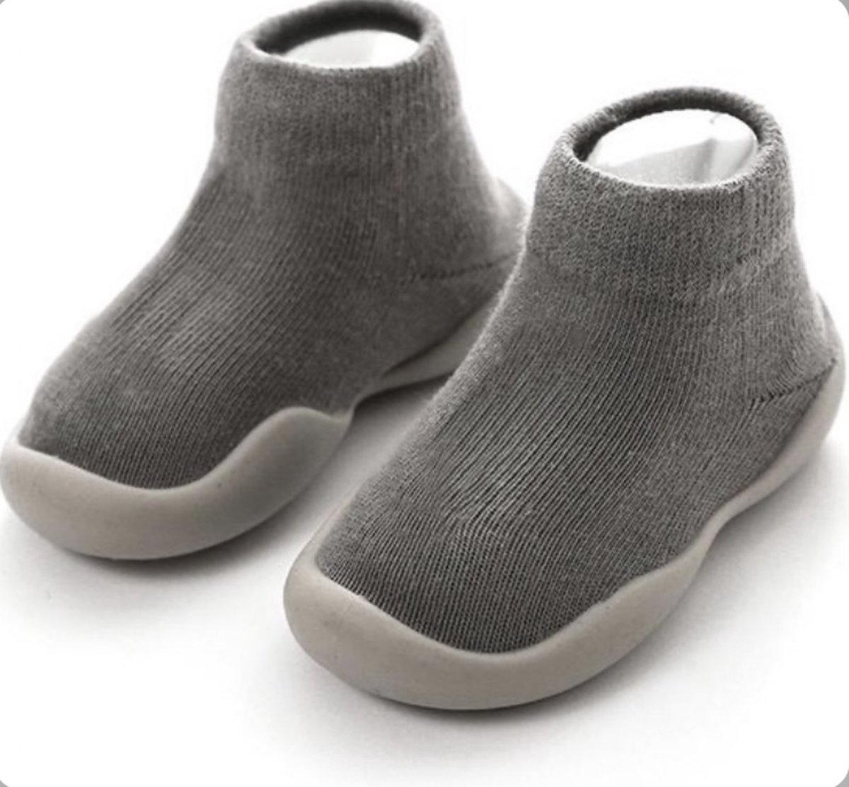 Antislip baby schoentjes - maat 20/21 – 13 cm - Grijs