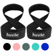 hustle - hustle sports - Sangles de levage en forme de 8 avec rembourrage - Convient pour le Fitness, le crossfit, l'haltérophilie, la Musculation, l'haltérophilie, la Musculation - 1 paire - Zwart