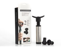 Vacuum pomp - Vacuum - Pomp - Kroeg decoratie - Wijn - wijn accessoires - RVS - Wijn geschenkset - Wijn beluchter - Champagne - Bar accessoires - Wijn pomp - Wijn doppen - Wijn afsluiter - Cave & Garden