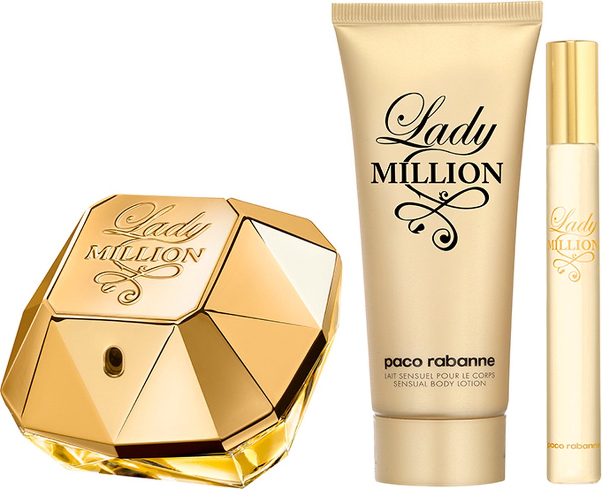 Microbe Evaluatie datum Geurengeschenkset - Paco Rabanne Lady Million - Eau de Parfum 80 ml + Body  Lotion + ... | bol.com