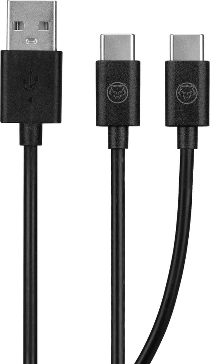 Qware Gaming - Y-Kabel - PS5 Duo Laadkabel - Dualsense - Ps5 controller - USB-C - Controller Kabel - 3.5 Meter - Geschikt voor Playstation 5