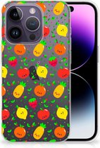 GSM Hoesje Geschikt voor iPhone 14 Pro TPU Bumper Doorzichtig Fruits