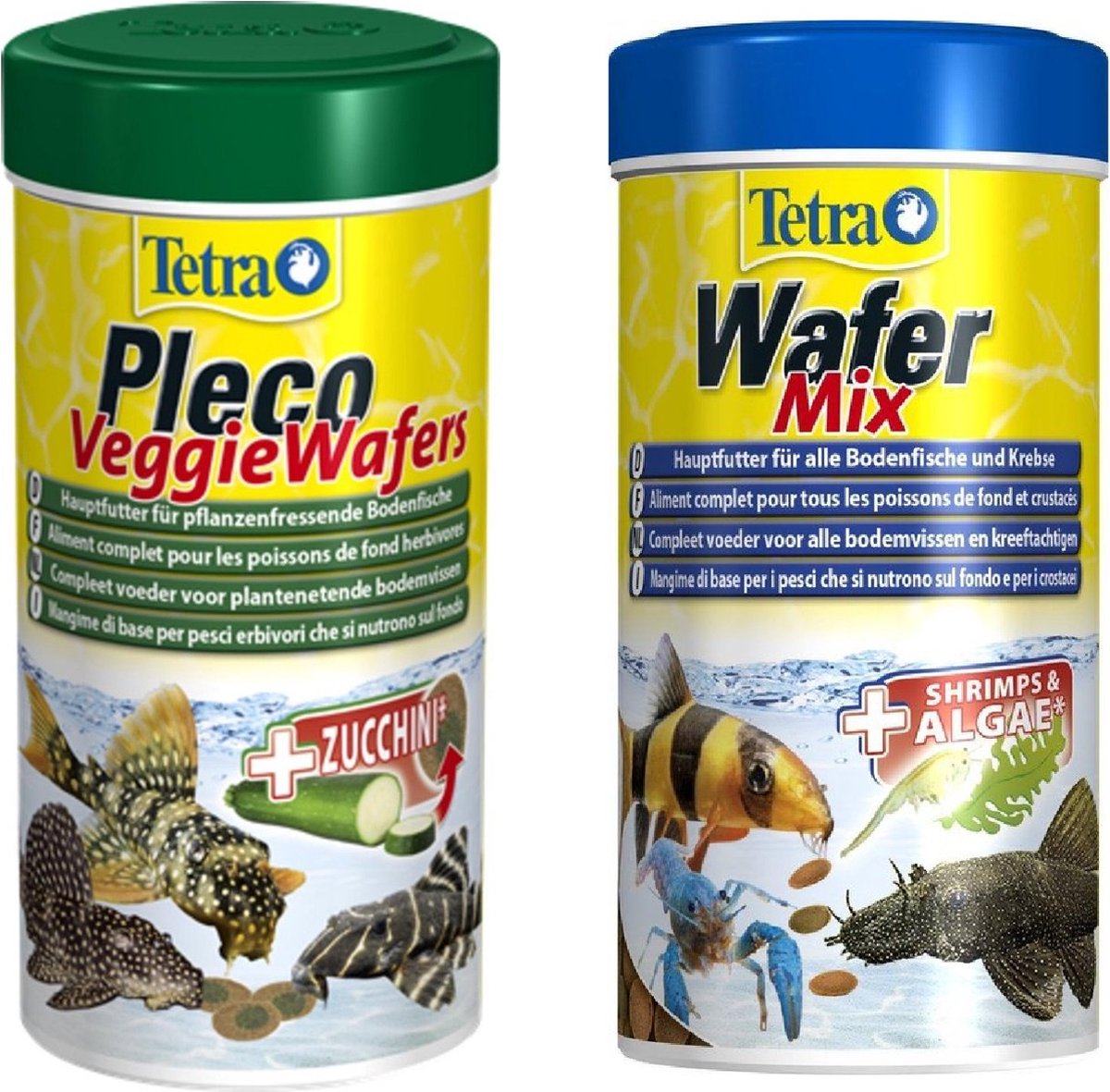 Tetra - Pleco Wafer Vissenvoer + Tetra Wafermix - 2x 250 ml - Complete voeding voor alle Bodemvissen