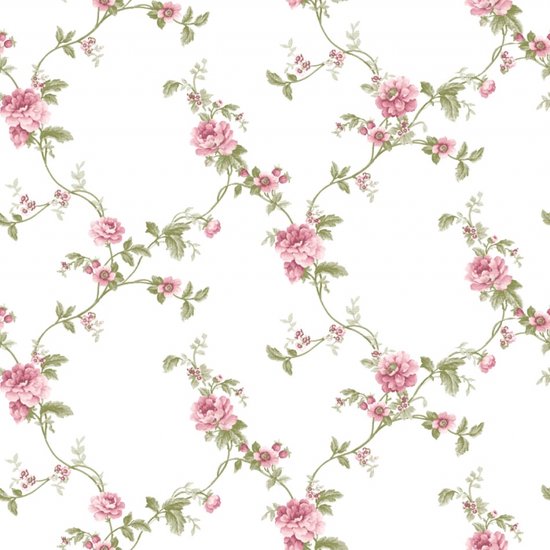 Blooming Garden 6 - Behang Rozen - Vliesbehang - Wandbekleding - Roze - 0,53 x 10,05 M.