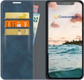 Casecentive - Étui portefeuille en cuir magnétique - iPhone 14 Pro - bleu
