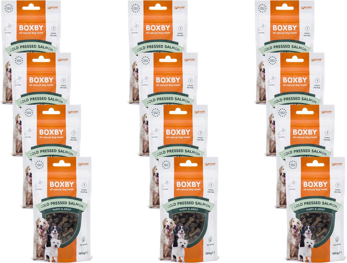 Boxby Grain Free 100 g - Hondensnacks - 12 x Zalm Hypo-Allergeen
