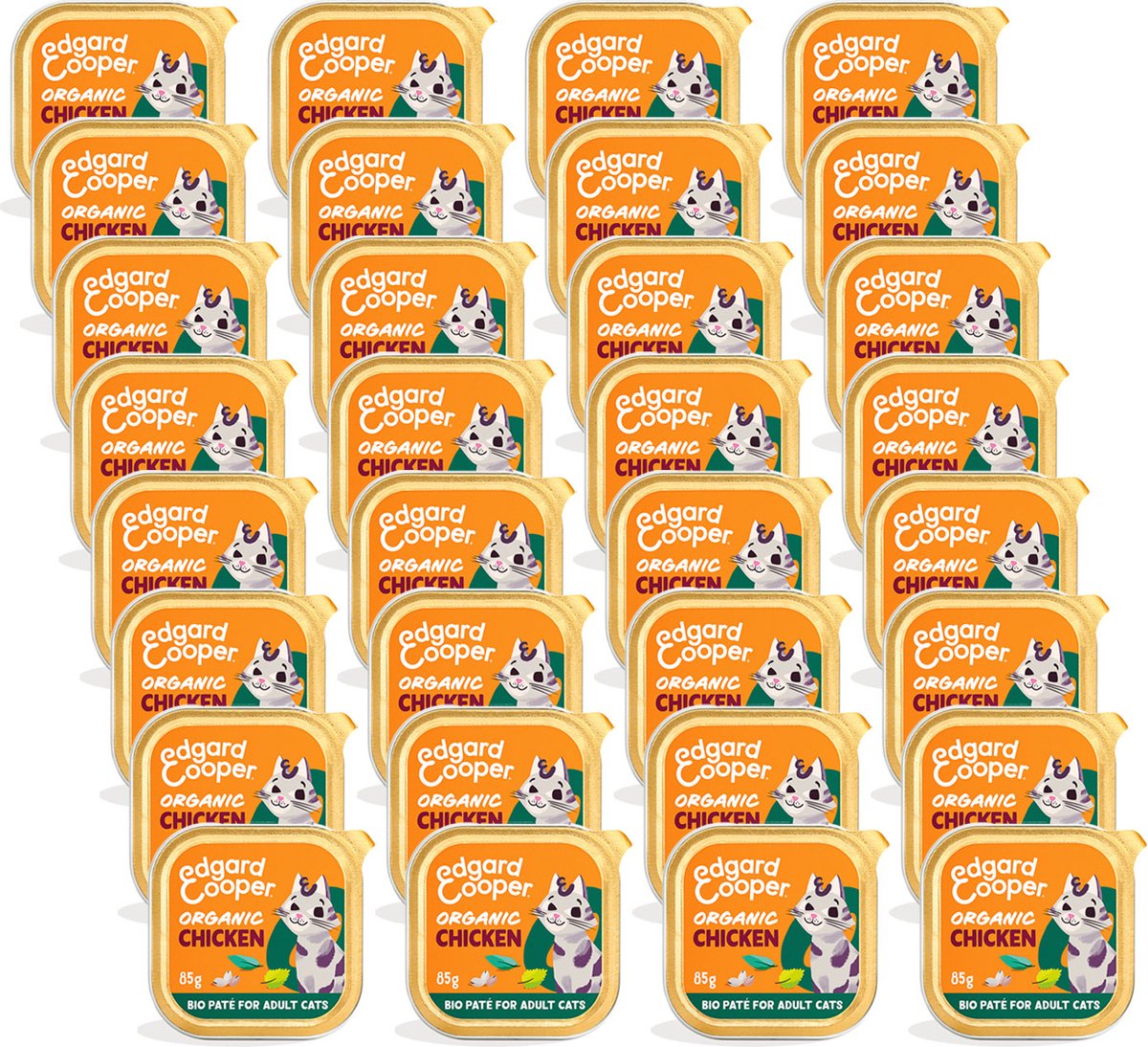 Edgard & Cooper Edgard & Cooper Adult PatÃ© Organic 85 g - Kattenvoer - 32 x Kip