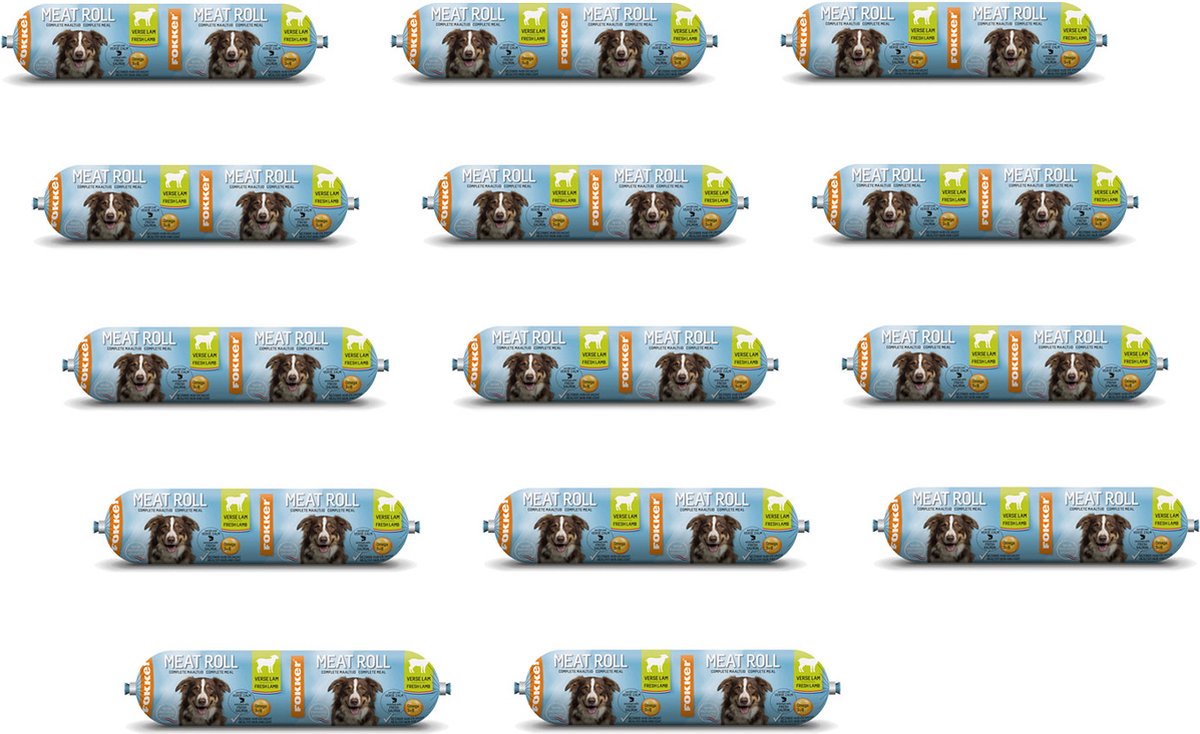 14x Fokker Meat Roll Lam - Zalm 800 gr