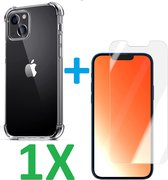 Shock-proof silicone hoesje met 1 Pack Tempered glas Screen Protector Geschikt voor: iPhone 13