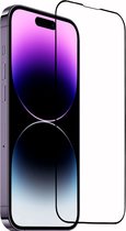 NuGlas iPhone 14 Pro Max screenprotector full cover invisible glas 5D - Zwart