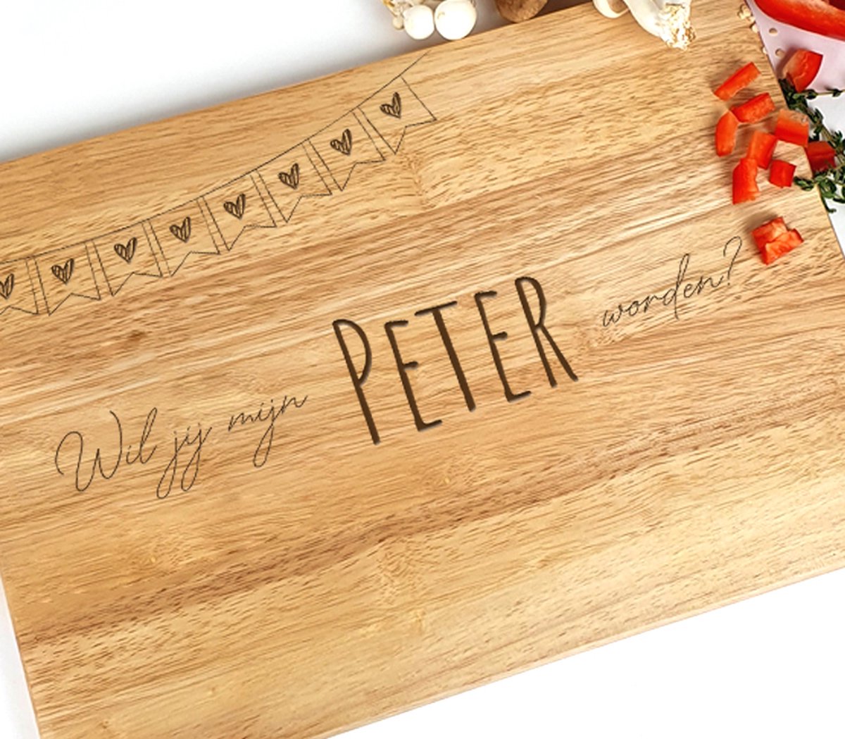 Wooden World - Houten snijplank voor de keuken van massief eikenhout