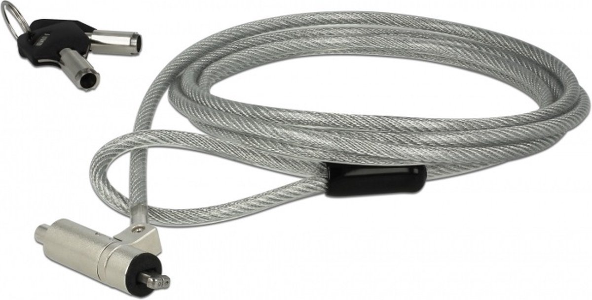 Navilock compact notebookslot met sleutels - Kensington lock (3 x 7 mm) / zilver - 1,8 meter