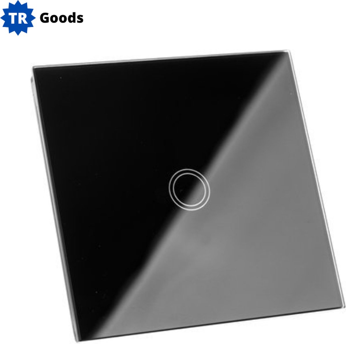 T.R. Goods Touch Glazen Lichtschakelaar met verlichting - Wandschakelaar - Touch - Glazen paneel - Touchscreen - Inbouwschakelaar - Zwart