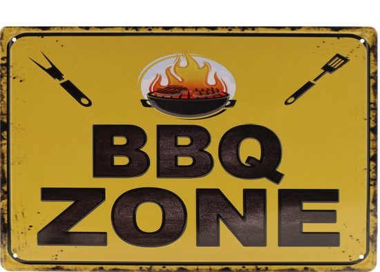 Plaque Métal Vintage Pour Barbecue - Décoration Rétro 20x30 Cm - Cadeau Pour Amateur De Grill