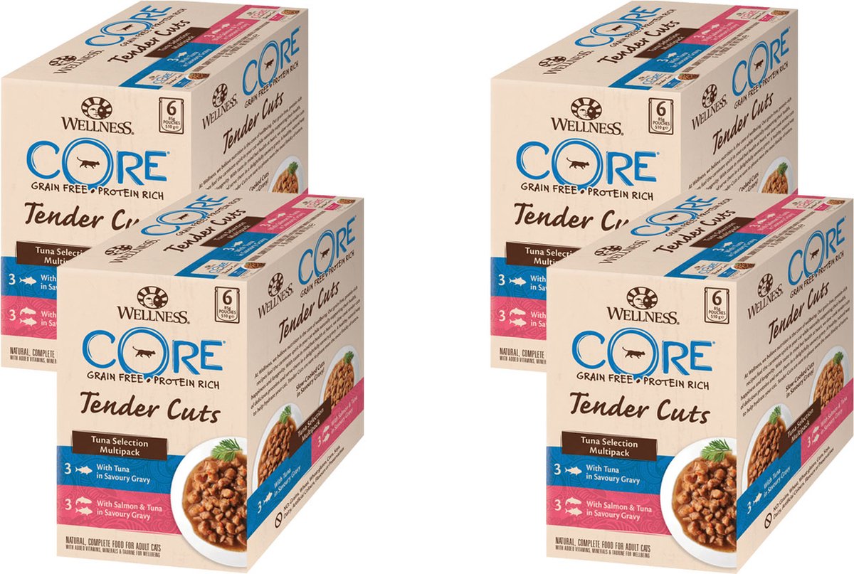 Wellness Core Wellness Core Tender Cuts Tuna Selection - Kattenvoer - 4 x Tonijn 6x85 g