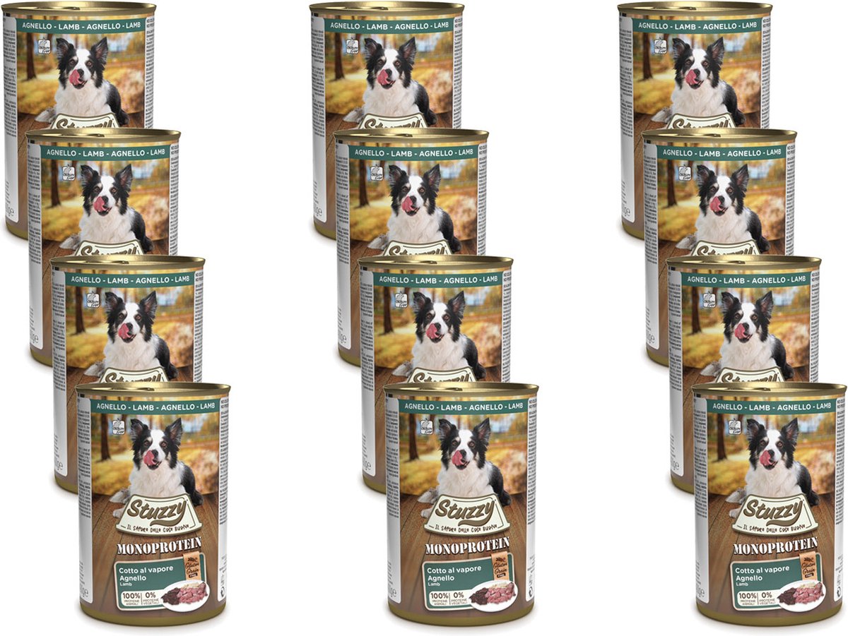 Stuzzy Stuzzy Blik Adult - Lam - Hondenvoer - 12 x 400 g