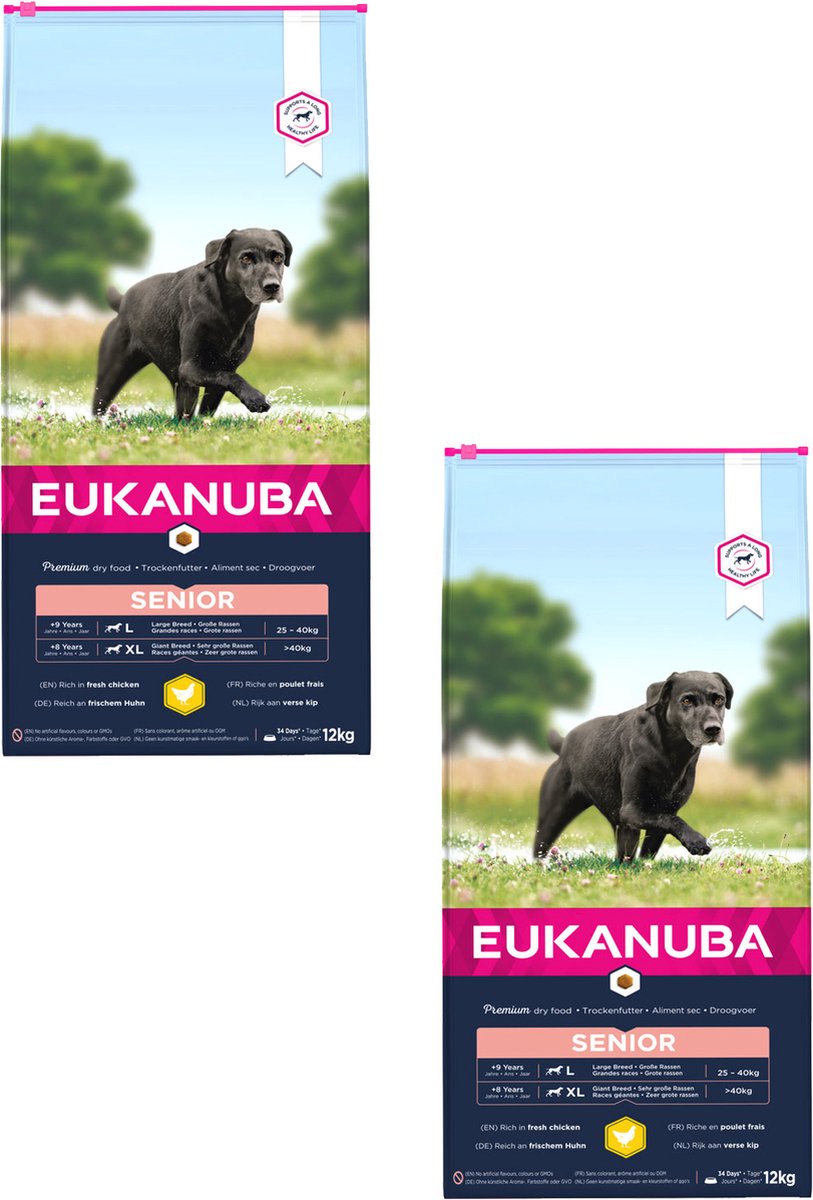 Eukanuba Caring Senior Large Breed Kip - Hondenvoer - 2 x 12 kg