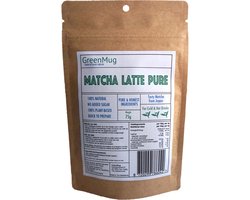 GreenMug- Matcha Latte - 75grams-Puur Matcha groene thee uit Japan-Matcha poeder-ook ideaal voor smoothies en ijs latte- gezond cadeau-koffie vervanger