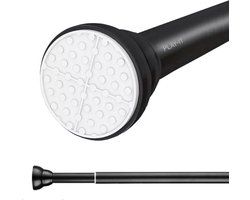 foto van PLAY IT Gordijnroede Uitschuifbaar 125-220cm - Gordijnrail Zonder Boren - Zwart