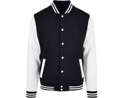 Build your Brand Basic College Jacket BYBB004 - Black/White - XXL
