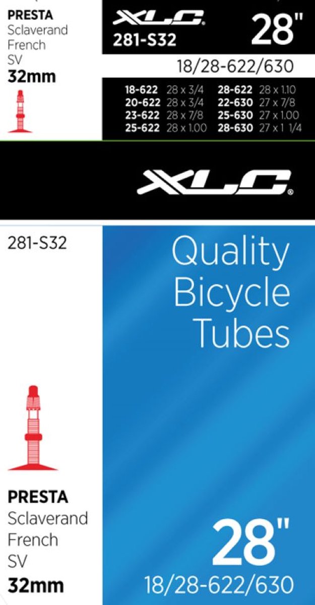 XLC - Quality Bicycle Tubes 28" - 18/28-622-630 - SV - 32mm
