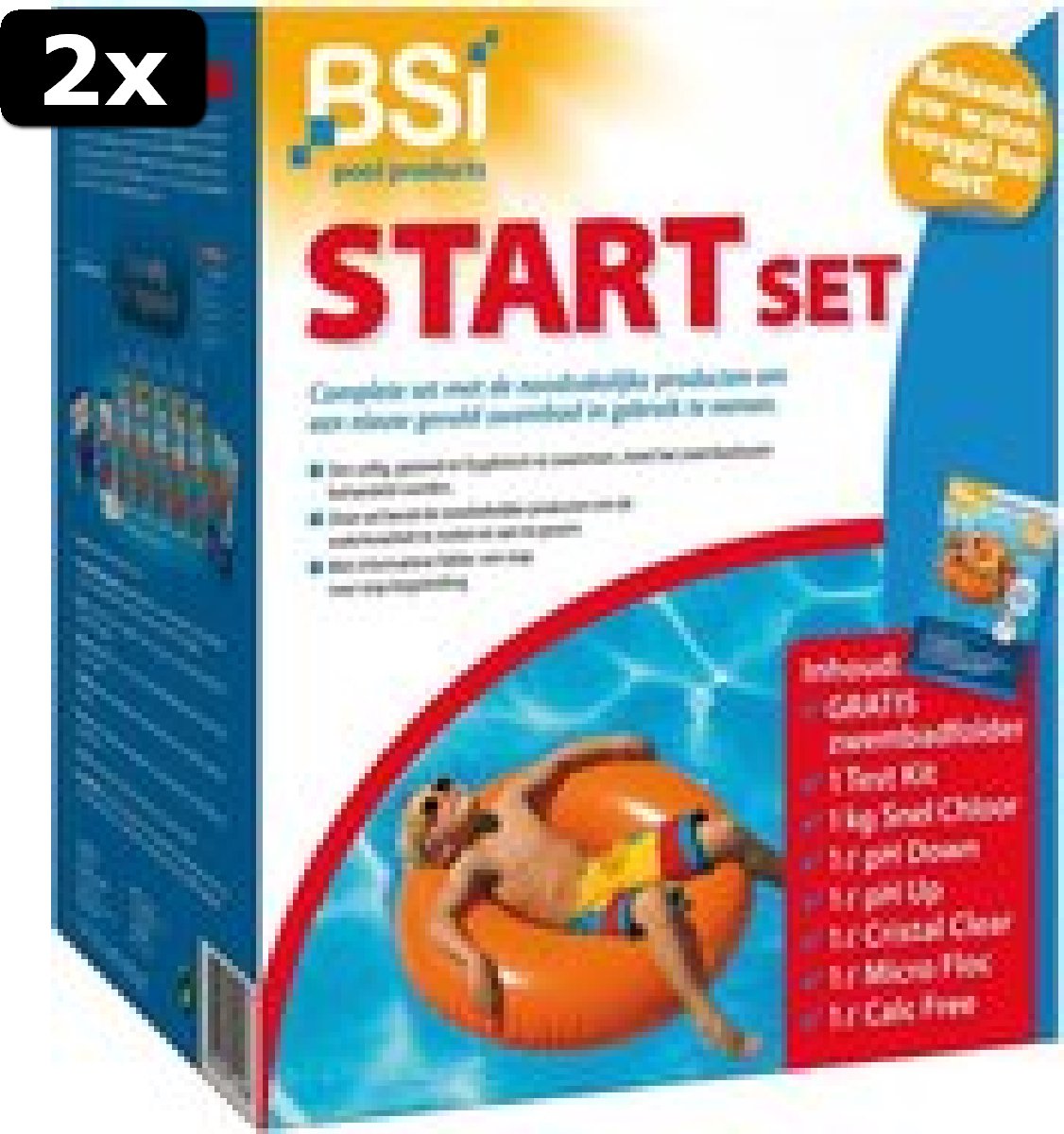 2x BSI - Start Set Deluxe - Zwembad - Spa - Uitgebreidde Deluxe Set die alle producten bevat om het water van een nieuw gevuld zwembad in gebruik te nemen