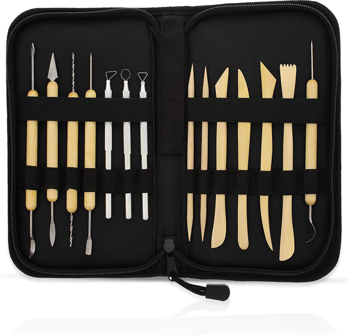 ArtJo 14-delige Klei Gereedschap Pottenbakken Boetseren Boetseer Set - Beeldhouwen - Boetseergereedschap - Spatels/Mes/Mesjes/Mirettes - Keramiek/Polymeer/Boetseerklei - Modelleer - Kleigereedschap — afbeelding 8