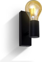 B.K.Licht - Wandlamp voor binnen - industriele - zwarte - metalen - wandlamp - netstroom - met 1 lichtpunt - draaibar - wandspots - E27 fitting - excl. lichtbron