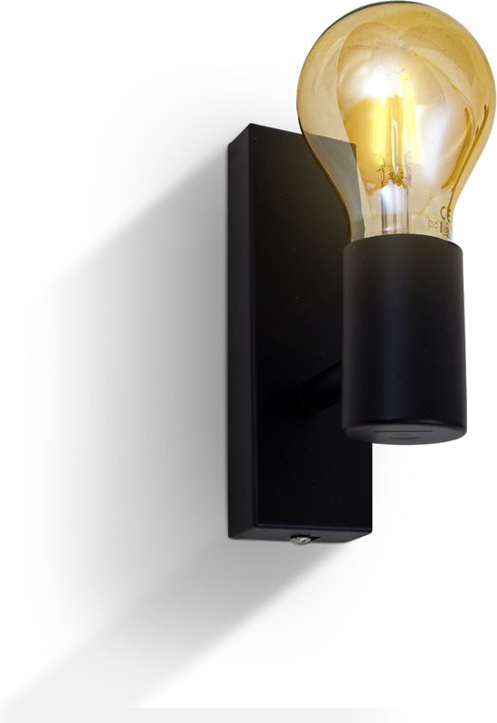 B.K.Licht - Wandlamp voor binnen - industriele - zwarte - metalen - wandlamp  -... | bol.com