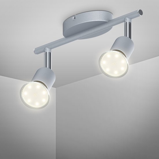 B.K.Licht - Plafonnier - LED spots - 2 lumières - GU10 incluses -  orientable - plafond... | bol.com