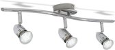 B.K.Licht - Plafonnier LED - design - spot - GU10 - 6W - chrome - luminaire plafond - lampe de cuisine - orientable et inclinable