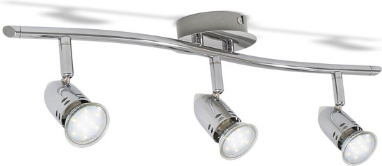 B.K.Licht - Plafonnier LED - design - spot - GU10 - 6W - chrome - luminaire  plafond -... | bol