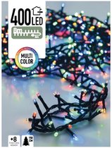Oneiro’s luxe Cluster - 400 LED - 8 meter - multicolor - 8 functies + geheugen - kerst – clusterverlichting- feestdagen - winter - verlichting - binnen - buiten – sfeer