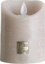 Bougie Led PTMD - Beige Rustique - Taille7,5 x 7,5 x 10,0 cm - Fonctionne sur piles - Bougie Lumineuse LED PTMD - sable rustique - flamme mobile - S
