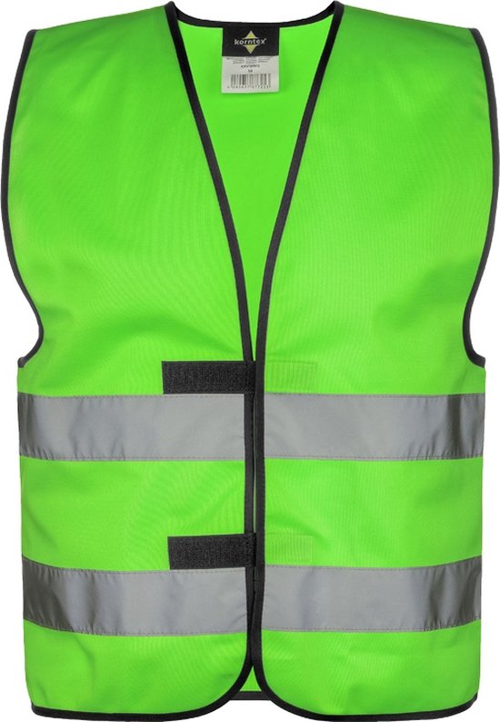 KX500 Korntex Gilet de sécurité adulte EN ISO 20471 / EN 1150 - Taille XL - Unisexe - Vert néon