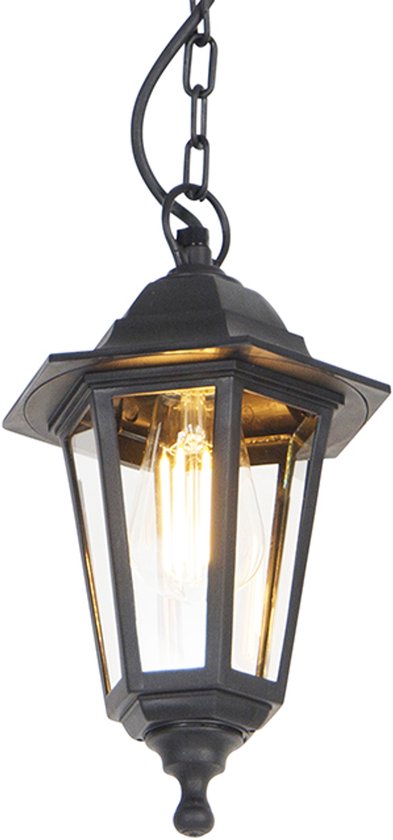 QAZQA New Haven HL - Hanglamp - 1 lichts - 200 mm - zwart