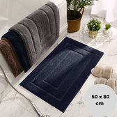 Badmat - 50 x 80 cm - Water Absorberend - Badmatten - Vloermat - Douchemat - WC Mat - Badmat Antislip - Donkerblauw